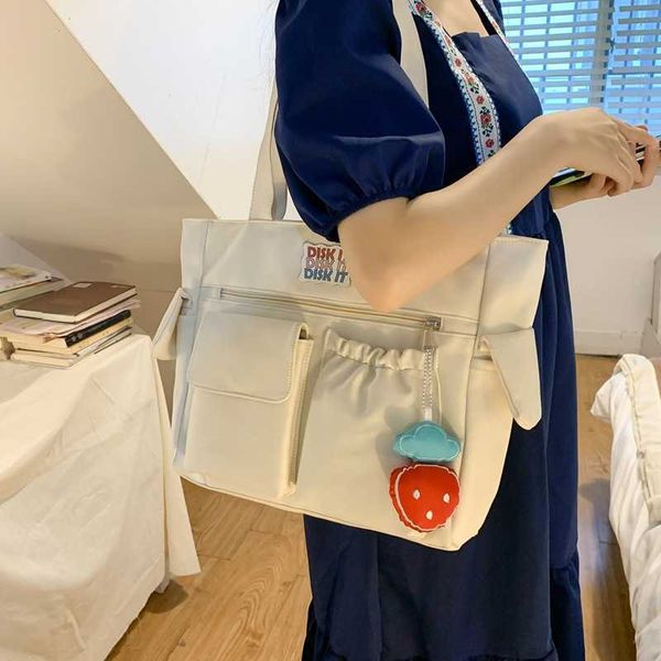 canvas bag women's shoulder bag simple and large capacity carrying bag high-quality high school student backpack versatile tutoring bag
canvas bag women's shoulder bag simple and large capacity carrying bag high-quality high school student backpack versatile tutoring bag