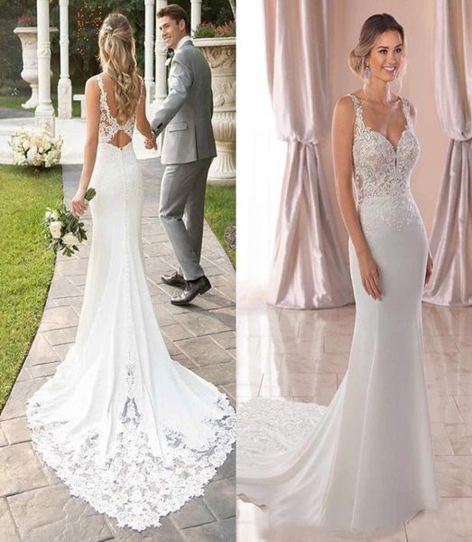 2021 beach wedding dresses bridal gown spaghetti straps mermaid lace applique sweep train backless custom made vestido de novia7604726, White
2021 beach wedding dresses bridal gown spaghetti straps mermaid lace applique sweep train backless custom made vestido de novia7604726, White