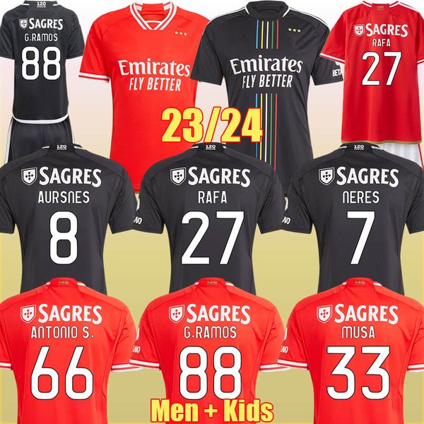23 24 sl benfica soccer jerseys seferovic waldschmidt everton pizzi rafa darwin g.ramos 2023 2024 home away men kids kit football shirts ota, Black;yellow
23 24 sl benfica soccer jerseys seferovic waldschmidt everton pizzi rafa darwin g.ramos 2023 2024 home away men kids kit football shirts ota, Black;yellow