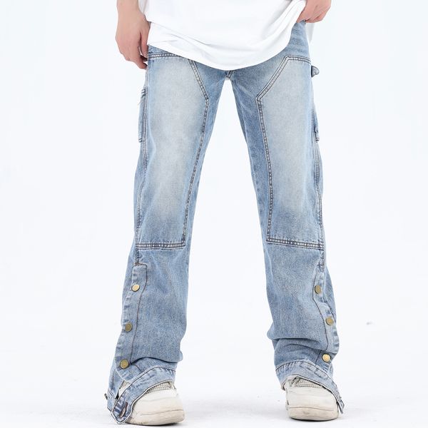 washed baggy jeans pants blue vintage straight casual denim trousers oversized pockets loose design cargos, Black;brown
washed baggy jeans pants blue vintage straight casual denim trousers oversized pockets loose design cargos, Black;brown