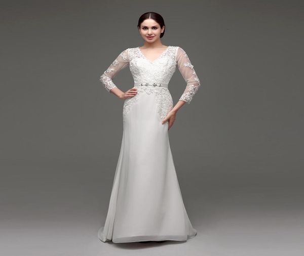 long sleeves wedding dresses v neck mermaid elegant appliques bridal gowns with belt fast delivery in stock5313979, White
long sleeves wedding dresses v neck mermaid elegant appliques bridal gowns with belt fast delivery in stock5313979, White
