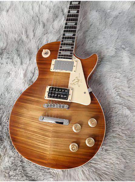 new arrival 1959 jimmy page tiger flame maple-light brown sun burst lp electric guitar mahogany body, chrome hardware258
new arrival 1959 jimmy page tiger flame maple-light brown sun burst lp electric guitar mahogany body, chrome hardware258