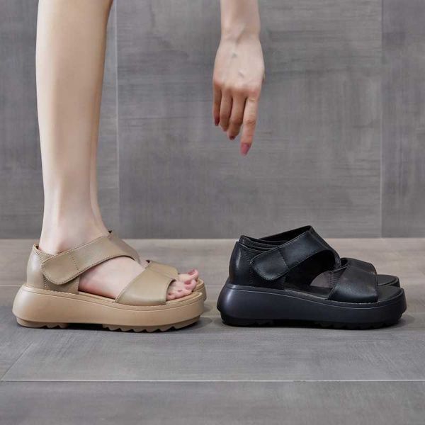 sandals thick soled genuine leather roman sandals for women's summer new versatile soft handmade niche open toe 230626, Black
sandals thick soled genuine leather roman sandals for women's summer new versatile soft handmade niche open toe 230626, Black