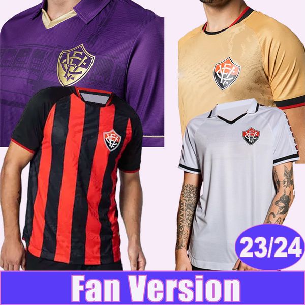 

23 24 esporte clube vitoria mens soccer jerseys roberto jadson eduardo santos home away goalkeeper 3rd football shirts short sleeve uniforms, Black;yellow