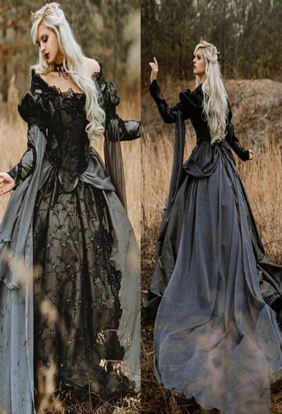 gothic black and gray ball gown wedding dresses lace appliques puff long sleeve country garden vintage victorian wedding gowns bri1882565, White
gothic black and gray ball gown wedding dresses lace appliques puff long sleeve country garden vintage victorian wedding gowns bri1882565, White