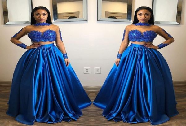 royal blue two pieces prom dresses lace appliques sheer high neck long sleeves evening gowns floor length zipper back party 9185263, Black
royal blue two pieces prom dresses lace appliques sheer high neck long sleeves evening gowns floor length zipper back party 9185263, Black