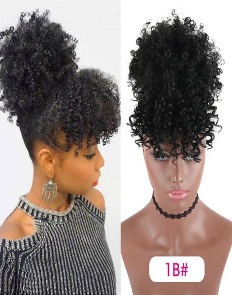 high puff afro kinky curly synthetic ponytail with bangs ponytail hair extension drawstring short pony tail clip in for wom6549790, Black
high puff afro kinky curly synthetic ponytail with bangs ponytail hair extension drawstring short pony tail clip in for wom6549790, Black
