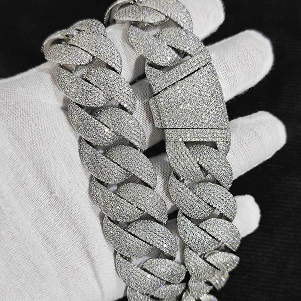 european and american hip-hop vvs full set diamond 5-row 925 necklace 22mm bubble cuban chain personalized men's jewelry, Silver
european and american hip-hop vvs full set diamond 5-row 925 necklace 22mm bubble cuban chain personalized men's jewelry, Silver