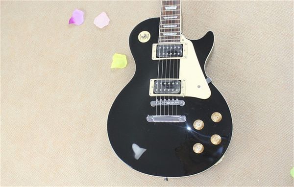 standard black electric guitar chrome hardware 2 humbucker pickups mahogany body rosewood fingerboard factory custom
standard black electric guitar chrome hardware 2 humbucker pickups mahogany body rosewood fingerboard factory custom