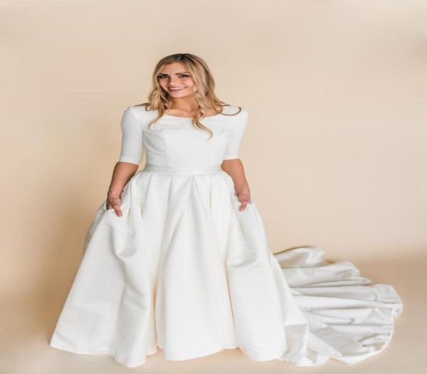 aline satin modest wedding dresses with 34 sleeves 2020 new corset back stretch lds temple modest bridal gowns sleeved with 8994362, White
aline satin modest wedding dresses with 34 sleeves 2020 new corset back stretch lds temple modest bridal gowns sleeved with 8994362, White