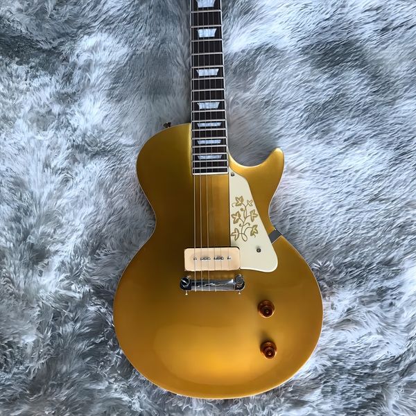 new arrival gold dust paint one piece p90 pickups lp electric guitar,china custom shop made ems 22 fret
new arrival gold dust paint one piece p90 pickups lp electric guitar,china custom shop made ems 22 fret