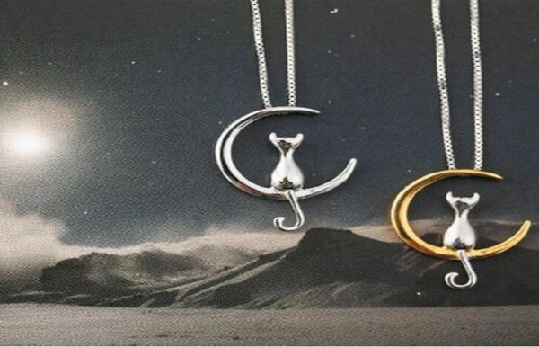 fashion cat moon pendant necklace charm silver gold color link chain necklace for pet lucky jewelry for gift shellhard 10pcslot6635199, Red;brown 
fashion cat moon pendant necklace charm silver gold color link chain necklace for pet lucky jewelry for gift shellhard 10pcslot6635199, Red;brown