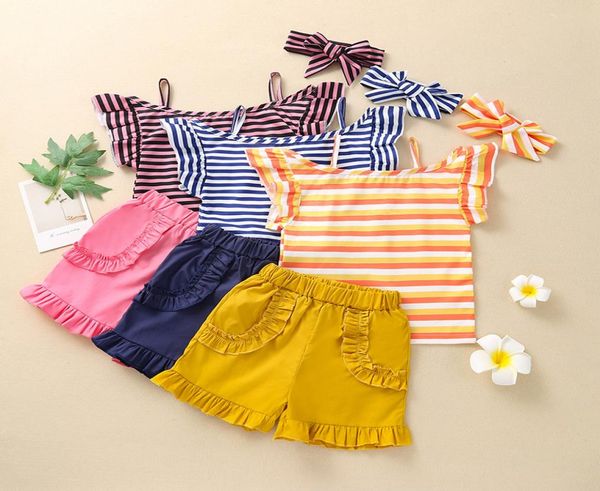 kids clothing sets girls outfits children ruffle sleeve stripe shortsheadband 3pcsset summer fashion boutique baby clothes 9319611, White
kids clothing sets girls outfits children ruffle sleeve stripe shortsheadband 3pcsset summer fashion boutique baby clothes 9319611, White