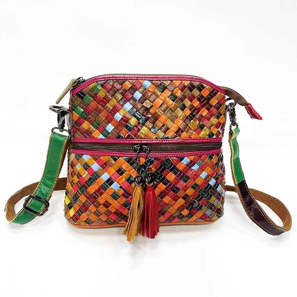 shoulder bags fengxin women's bag colored handwoven cowhide single crossbody leather 230619
shoulder bags fengxin women's bag colored handwoven cowhide single crossbody leather 230619