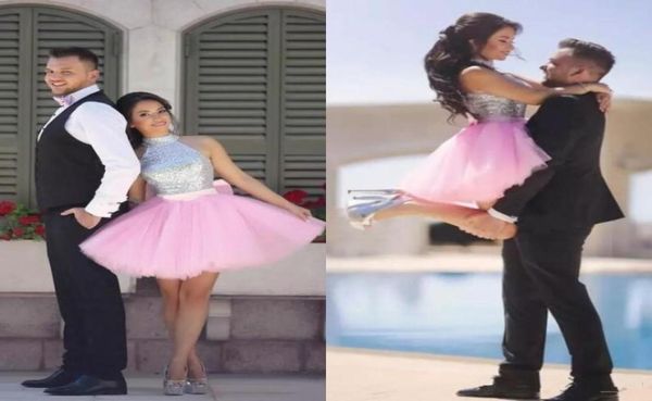 silver sequined halter neck 2019 homecoming party dresses zipper back pink tulle short mini prom gowns1194358, Blue;pink
silver sequined halter neck 2019 homecoming party dresses zipper back pink tulle short mini prom gowns1194358, Blue;pink