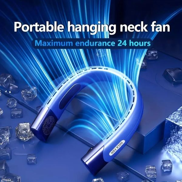 Image of 2023 Fan Portable Fan For Bedroom Fan Neck Fans Cooling Fans For Bedroom Large Fans Hand Held Fan New Neck Fan USB Rechargeable Mini Electric Fan Neck Cooling Fan