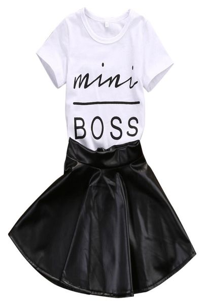 new fashion toddler kids girl clothes set summer short sleeve mini boss tshirt leather skirt 2pcs outfit child designer su2495743, White
new fashion toddler kids girl clothes set summer short sleeve mini boss tshirt leather skirt 2pcs outfit child designer su2495743, White