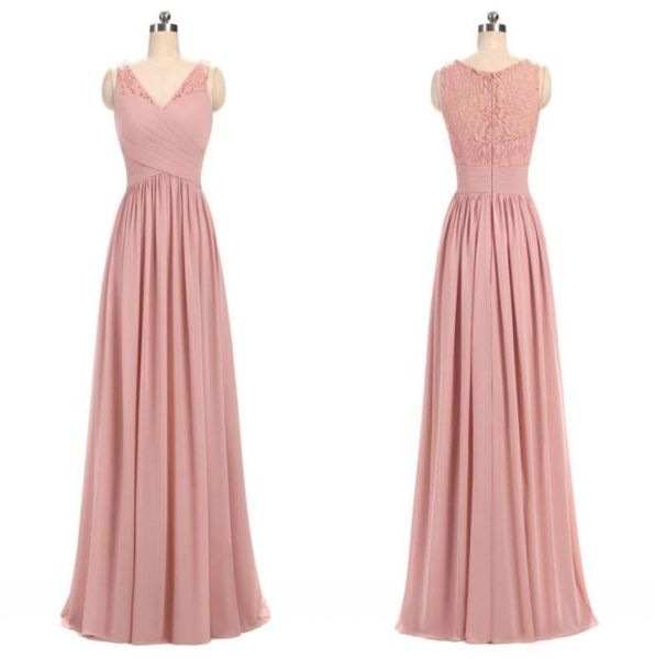 dusty rose pink chiffon lace bridesmaid dresses v neck pleated ruffles floor length long bridesmaid gowns wedding party dresses6988636, White;pink
dusty rose pink chiffon lace bridesmaid dresses v neck pleated ruffles floor length long bridesmaid gowns wedding party dresses6988636, White;pink