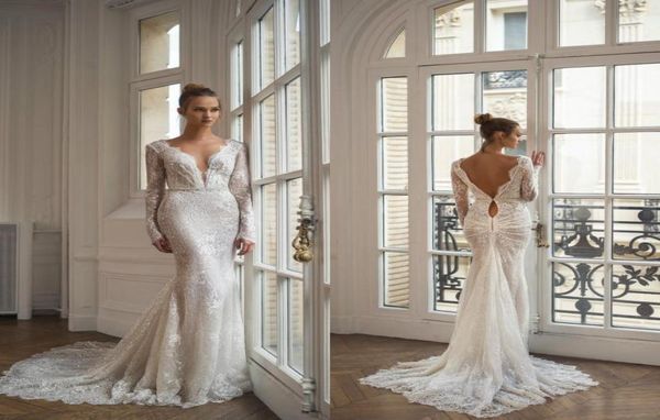 2019 long sleeves mermaid wedding dresses deep v neck lace appliqued sequins backless wedding dress sweep train beach bridal 5735944, White
2019 long sleeves mermaid wedding dresses deep v neck lace appliqued sequins backless wedding dress sweep train beach bridal 5735944, White