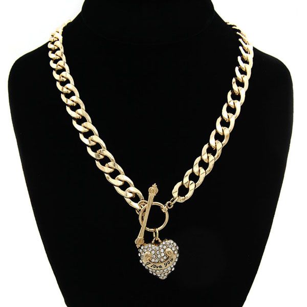 hip hop rapper shiny diamond pendant gold necklace i love you couple pendant micro-inset zircon jewelry 45cm night club accessory sweater cu, Silver
hip hop rapper shiny diamond pendant gold necklace i love you couple pendant micro-inset zircon jewelry 45cm night club accessory sweater cu, Silver