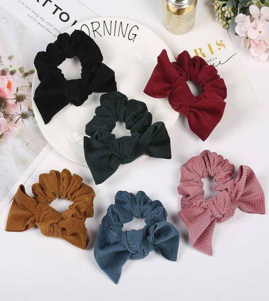 

ins 7 color women girls winter velvet headband elastic ring hair ties accessories ponytail holder hairbands bunny ears scrunchies 9720188, Slivery;white