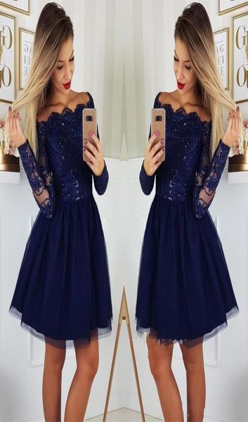 dark navy short prom dresses long sleeves lace a line homecoming dress tulle applique cocktail party dresses plus size vestidos de3527420, Black
dark navy short prom dresses long sleeves lace a line homecoming dress tulle applique cocktail party dresses plus size vestidos de3527420, Black