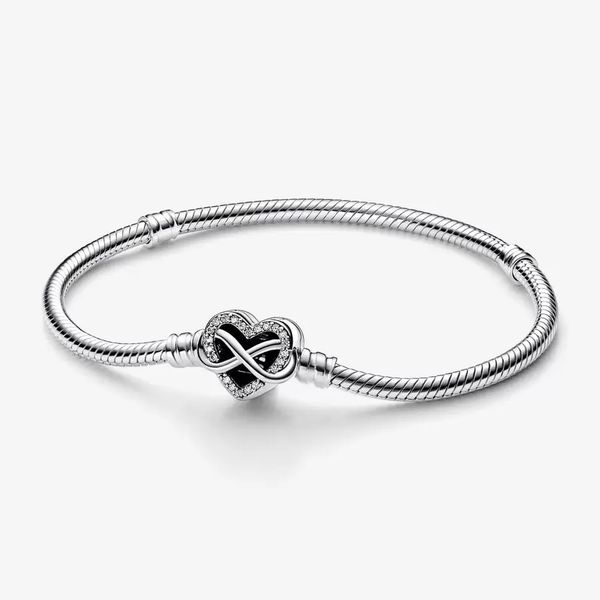100% 925 sterling silver moments sparkling infinity heart clasp snake chain bracelet fashion wedding jewelry accessories, Golden;silver
100% 925 sterling silver moments sparkling infinity heart clasp snake chain bracelet fashion wedding jewelry accessories, Golden;silver