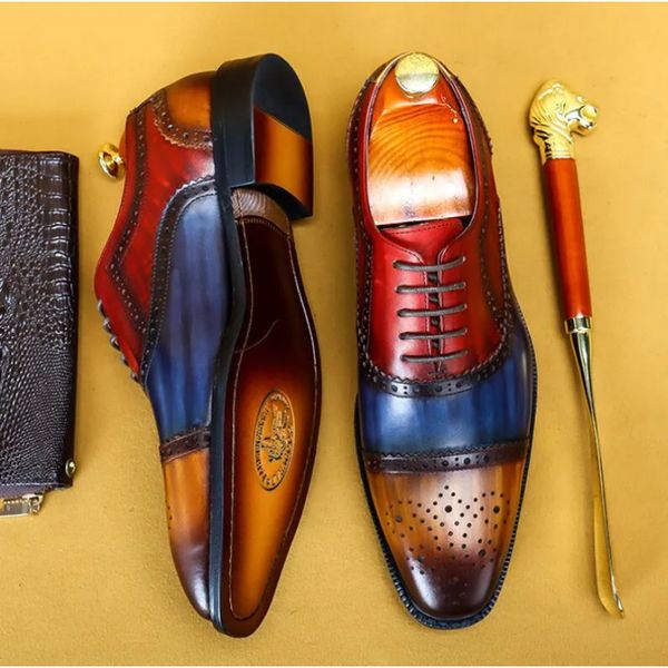 dress shoes new layer cowhide carved block business dress leather shoes men's pointed lace up, Black
dress shoes new layer cowhide carved block business dress leather shoes men's pointed lace up, Black