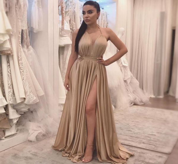 champagne side split prom dresses simple halter floor length elegant evening formal dresses 2020 african prom party gowns2350855, Black;red
champagne side split prom dresses simple halter floor length elegant evening formal dresses 2020 african prom party gowns2350855, Black;red