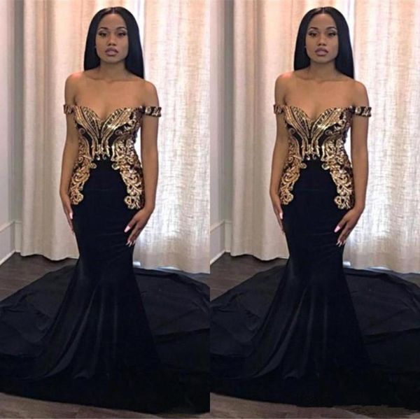 african mermaid black prom dresses long gold appliques elegant off shoulder custom black girls evening gowns celebrity runway dres3085660, Black;red
african mermaid black prom dresses long gold appliques elegant off shoulder custom black girls evening gowns celebrity runway dres3085660, Black;red