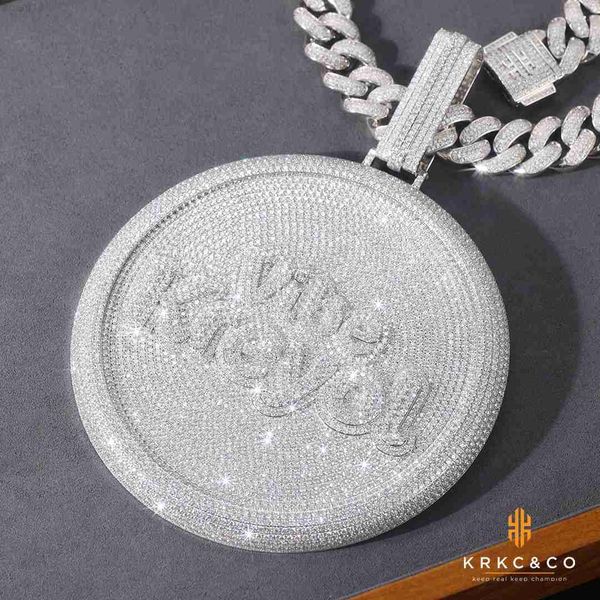 krkc large 10k 14k 18k gold mens diamond pendant hip hop new trendy moissanite pendant necklace, Silver
krkc large 10k 14k 18k gold mens diamond pendant hip hop new trendy moissanite pendant necklace, Silver