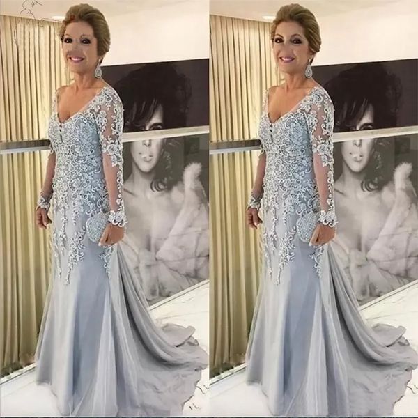 silver gray mermaid plus size mother of the bride dress v neck long sleeves lace appliques tulle beads sweep train party evening gowns sxm11, Black;red
silver gray mermaid plus size mother of the bride dress v neck long sleeves lace appliques tulle beads sweep train party evening gowns sxm11, Black;red