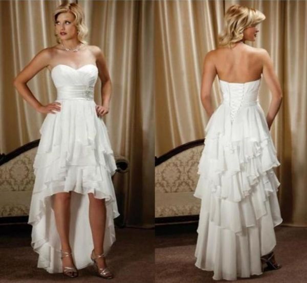 2019 high low beach wedding dresses sweetheart backless a line tiered skirt chiffon hilo charming bridal gowns vestido de noiva c7553659, White
2019 high low beach wedding dresses sweetheart backless a line tiered skirt chiffon hilo charming bridal gowns vestido de noiva c7553659, White