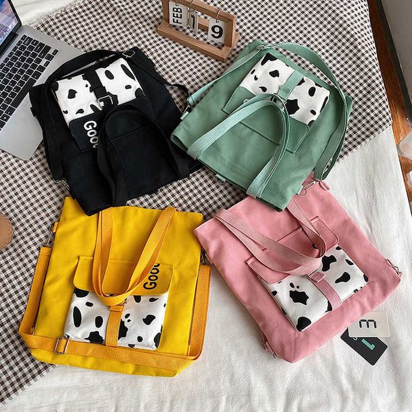 single shoulder women's bag simple and large capacity cow pattern cute handbag summer new commuter canvas bag
single shoulder women's bag simple and large capacity cow pattern cute handbag summer new commuter canvas bag