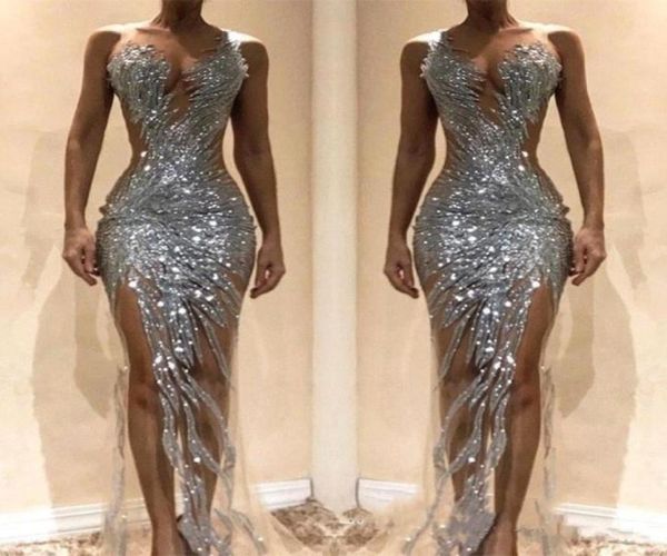silver sequined mermaid prom dresses front split see through evening gowns special occasion party dress7573956, Black
silver sequined mermaid prom dresses front split see through evening gowns special occasion party dress7573956, Black