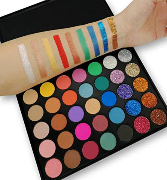

pigmented 35 color eyeshadow palette matte glitter pressed powder makeup palette 35 colors waterproof makeup eyeshadow eye shadow 2287373