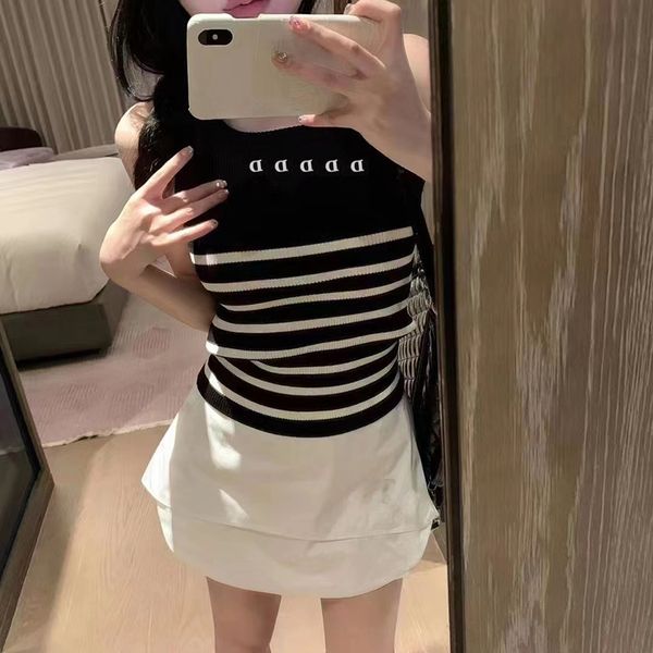 23 designer tankwomans tank source label high version striped color jacquard letter knitted vest woman tank di_girl, White
23 designer tankwomans tank source label high version striped color jacquard letter knitted vest woman tank di_girl, White