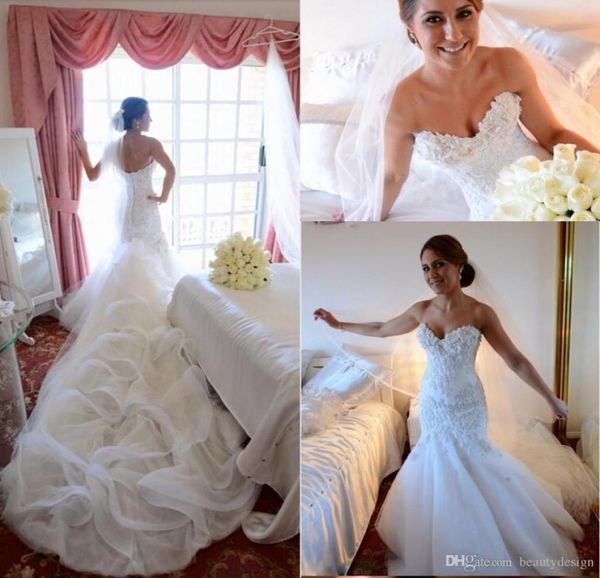 2017 glamorous custom made mermaid wedding dresses plus size sweetheart backless lace appliquse beaded bridal gowns long cathe6353462, White
2017 glamorous custom made mermaid wedding dresses plus size sweetheart backless lace appliquse beaded bridal gowns long cathe6353462, White
