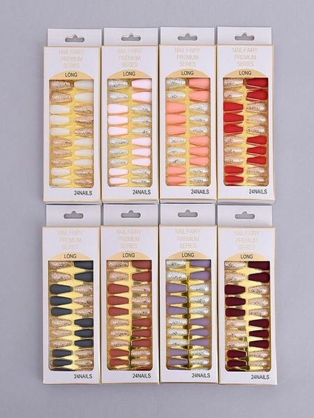 24pcs full false nail cover uv gel glitter matte artificial tips for decorated design press on nails art fake extension tips6765182, Red;gold
24pcs full false nail cover uv gel glitter matte artificial tips for decorated design press on nails art fake extension tips6765182, Red;gold