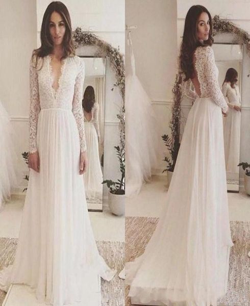 lace long sleeves deep v neck bridal wedding gowns backless sweep train chiffon a line wedding dresses8532235, White
lace long sleeves deep v neck bridal wedding gowns backless sweep train chiffon a line wedding dresses8532235, White