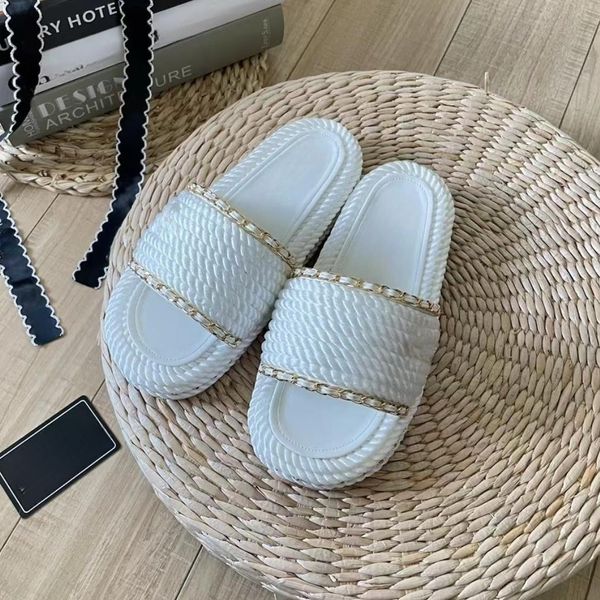 designer sandals chain woven slippers female summer outer thick bottom sandals beach vacation a word beach shoes, Black
designer sandals chain woven slippers female summer outer thick bottom sandals beach vacation a word beach shoes, Black