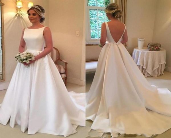 scoop neck aline satin wedding dresses backless chapel train bridal wedding gowns robe de mariee9362561, White
scoop neck aline satin wedding dresses backless chapel train bridal wedding gowns robe de mariee9362561, White