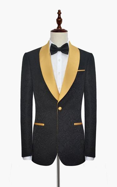 new arrival groomsmen shawl gold lapel groom tuxedos one button men suits weddingprom man blazer jacketpantsbow tie m76001997, Black;gray
new arrival groomsmen shawl gold lapel groom tuxedos one button men suits weddingprom man blazer jacketpantsbow tie m76001997, Black;gray