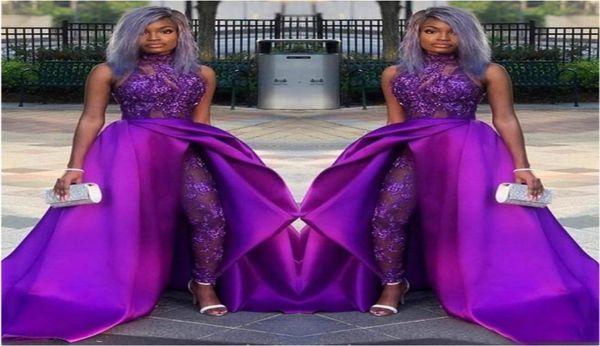 2020 lace appliqued bead evening gowns luxury african party women pant suits classic jumpsuits prom dresses with detachable train 8667554, Black
2020 lace appliqued bead evening gowns luxury african party women pant suits classic jumpsuits prom dresses with detachable train 8667554, Black
