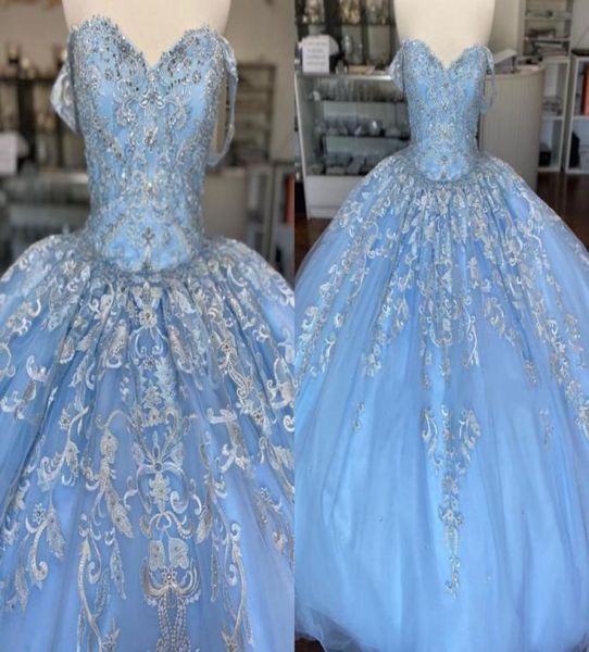 modest light sky blue off the shoulder ball gown 2022 quinceanera dresses with sleeves tulle corset back vestido de 15 anos mexica7924714, Blue;red
modest light sky blue off the shoulder ball gown 2022 quinceanera dresses with sleeves tulle corset back vestido de 15 anos mexica7924714, Blue;red