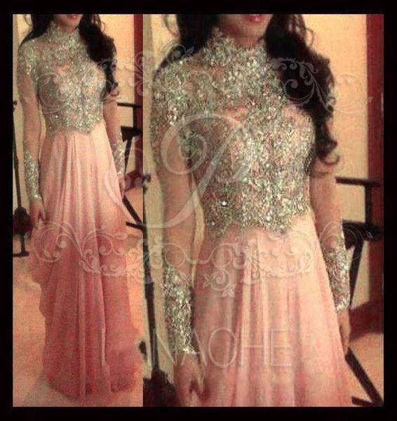 2019 luxury aline high collar backless beads lace long sleeves prom dresses floor length pink chiffon celebrity party formal even4323123, Black
2019 luxury aline high collar backless beads lace long sleeves prom dresses floor length pink chiffon celebrity party formal even4323123, Black