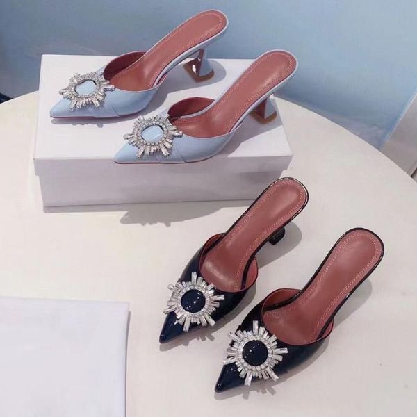 2022 designer satin womens half slippers fashion thick heel heels slides woman shoe beach lazy sandals metal high heel ballroom bar shoes la, Black
2022 designer satin womens half slippers fashion thick heel heels slides woman shoe beach lazy sandals metal high heel ballroom bar shoes la, Black