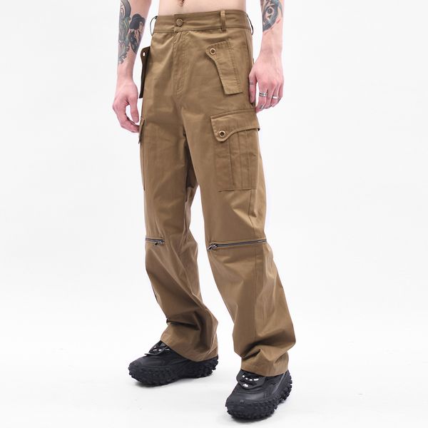 high street baggy cargos men's multi-pockets solid color straight overalls loose casual oversized trousers, Black;brown
high street baggy cargos men's multi-pockets solid color straight overalls loose casual oversized trousers, Black;brown
