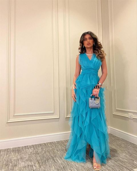 2023 v neck long prom dresses a line tulle ruffles evening party gowns formal, Black
2023 v neck long prom dresses a line tulle ruffles evening party gowns formal, Black