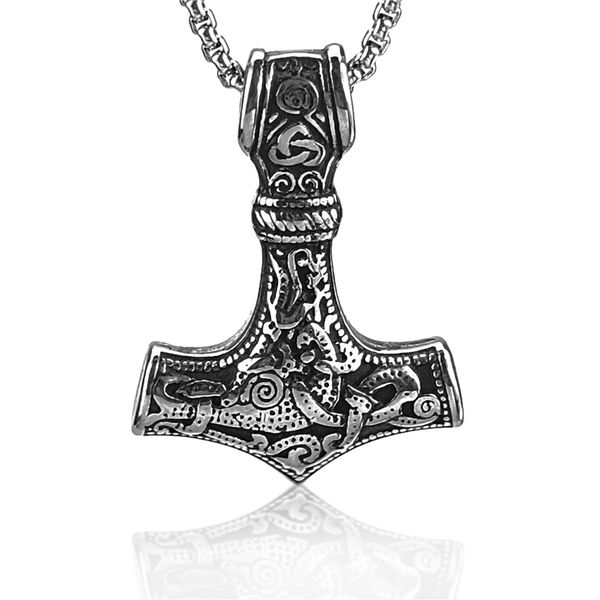 trendy viking hammer pendant necklace punk hip hop men's gothic stainless steel accessories, Silver
trendy viking hammer pendant necklace punk hip hop men's gothic stainless steel accessories, Silver